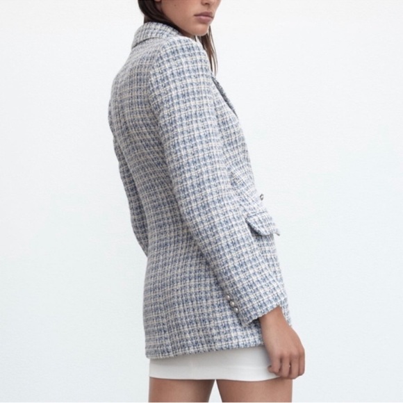 Zara Tweed Double Breasted Blazer - Picture 3 of 7